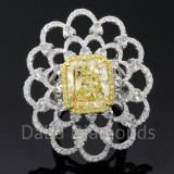 Yellow Fancy Cushion Cut Luxury Diamond Engagement Ring